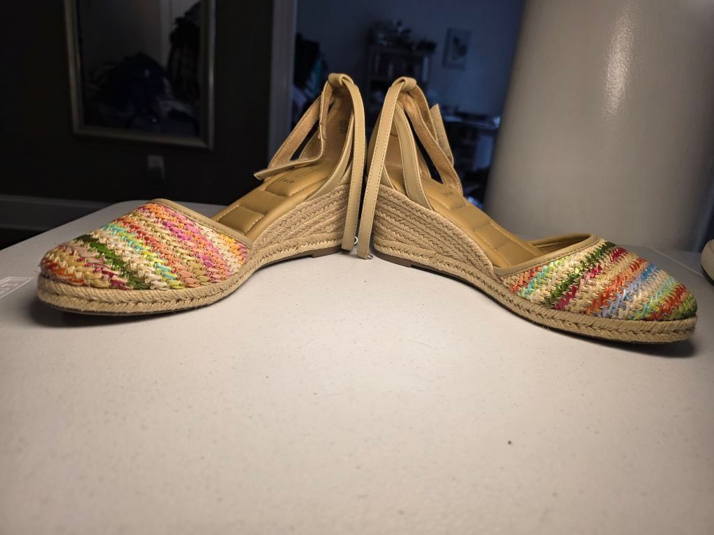 Joie Joie Rainbow Raffia Espadrille Wedge Sandals Size 9.5M Coast Size US 9.5 / IT 39.5 - 8 Thumbnail