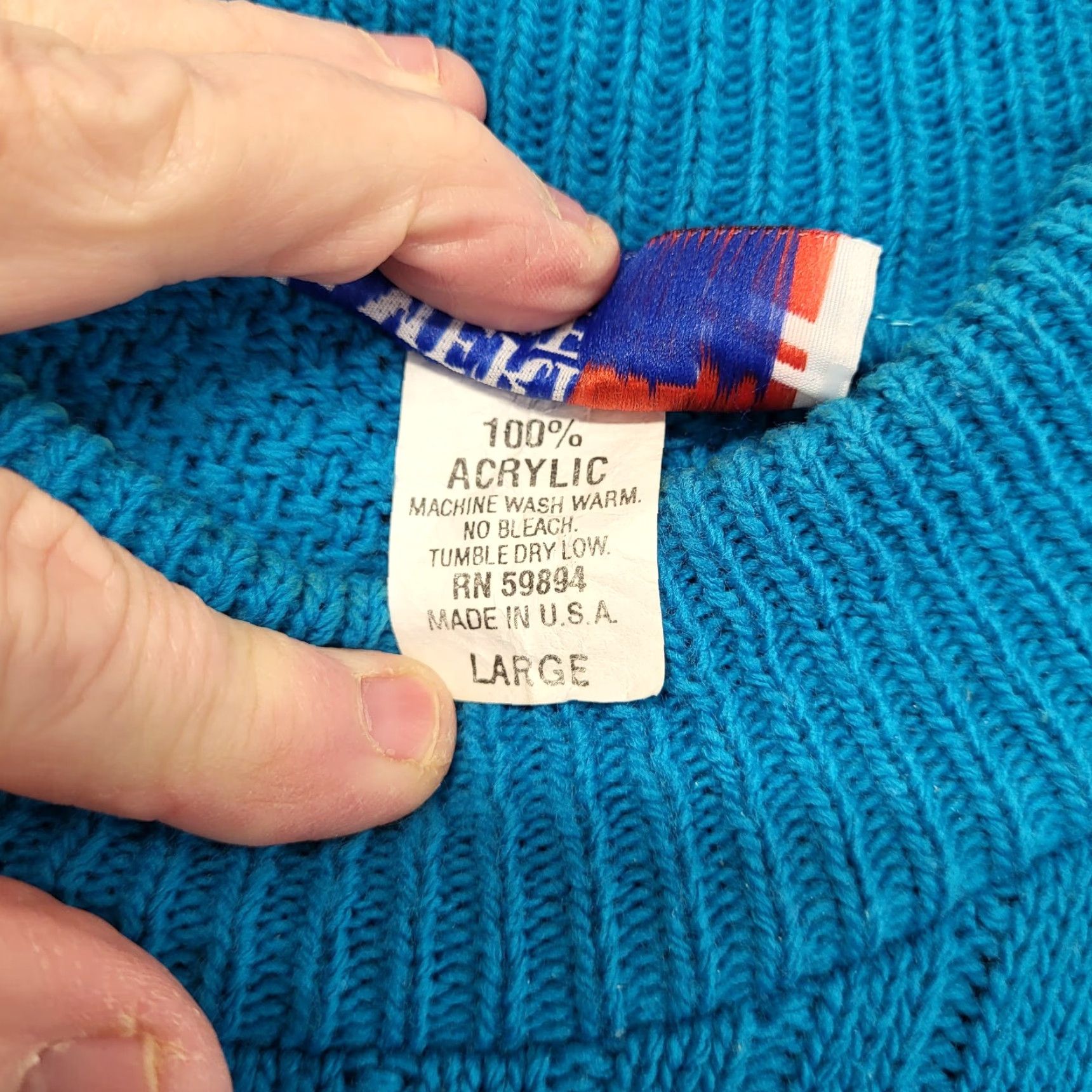 Vintage VINTAGE American Pride Blue Knit Crew Neck Pullover Sweater Size Large Womens Size L / US 10 / IT 46 - 3 Thumbnail