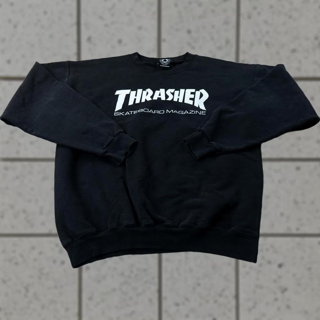 Thrasher VTG Thrasher Sweatshirt Mens M Black Graphic Print Crewneck Pullover Sweater Y2K Winter Logo Size US M / EU 48-50 / 2 - 1 Thumbnail