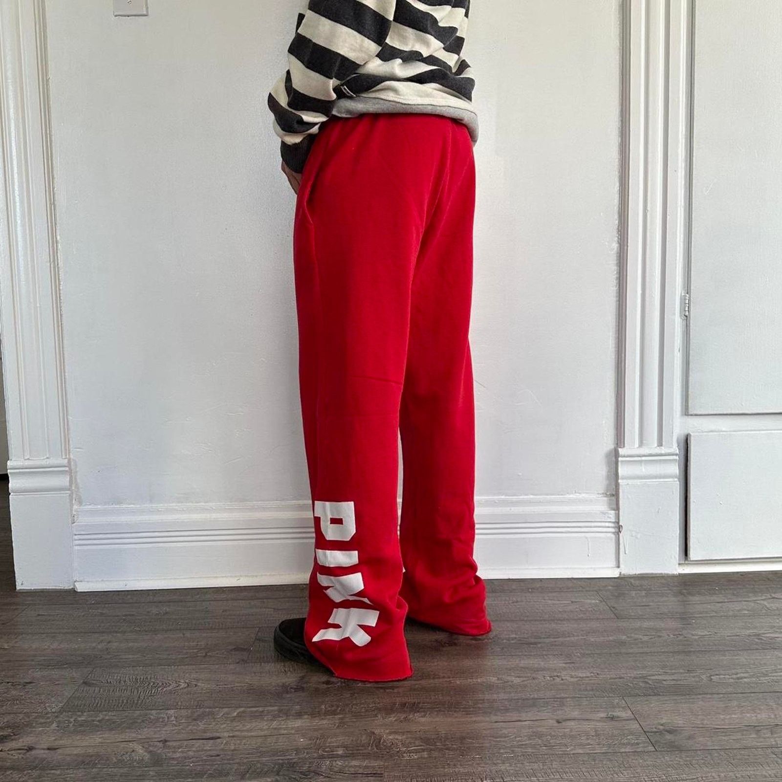 Victoria's Secret × Vintage Vintage 00s Red Pink Victorias Secret Low Lounge PJ Sweapant Size 32" / US 10 / IT 46 - 3 Thumbnail