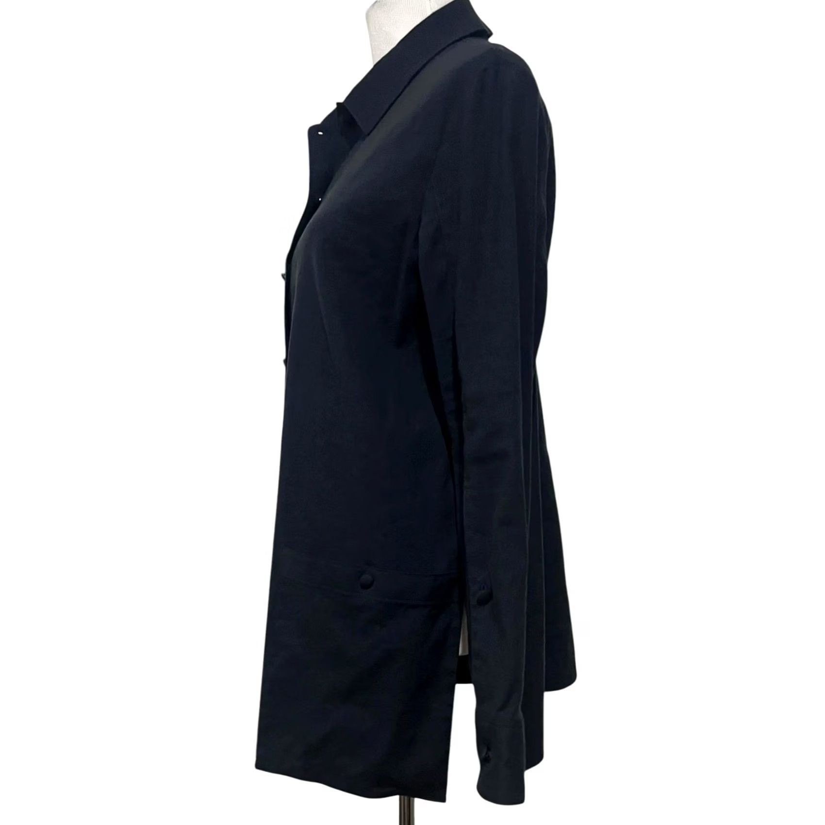 Theory VINTAGE Theory Linen Blend Shirt Jacket Tunic Dark Navy Minimalist Button Up Women’s M Size M / US 6-8 / IT 42-44 - 6 Thumbnail