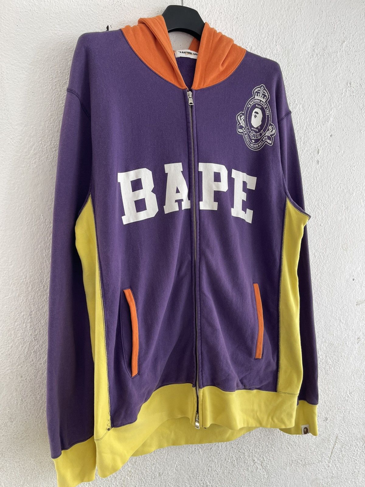 Bape OG Bape Spellout Logo Multicolor Zip Hoodie Purple Size US XL / EU 56 / 4 - 4 Thumbnail