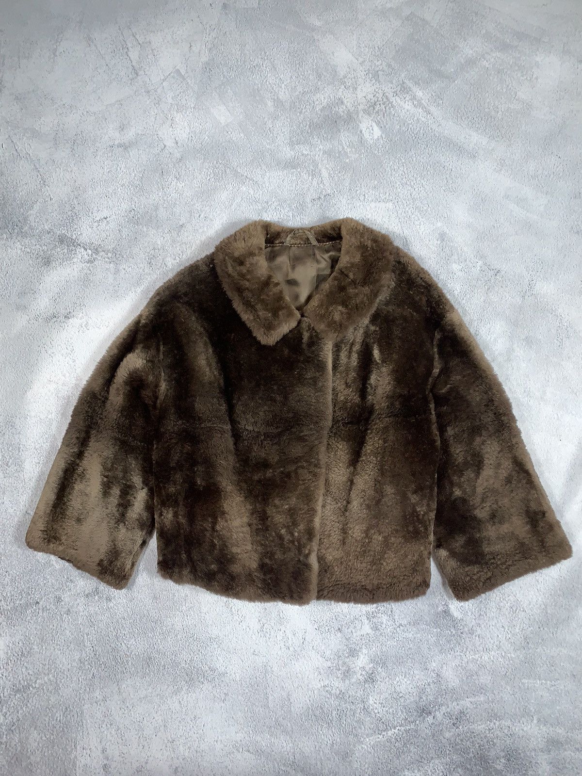 Vintage Vintage Y2K real Fur cropped coat jacket AvantGarde 00s Size M / US 6-8 / IT 42-44 - 1 Thumbnail