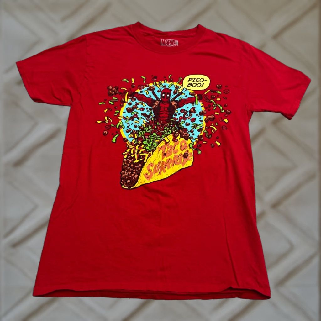 Vintage Marvel Shirt Mens Small Red Deadpool Taco Surprise Tee SKU: not provided Size US S / EU 44-46 / 1 - 1 Thumbnail