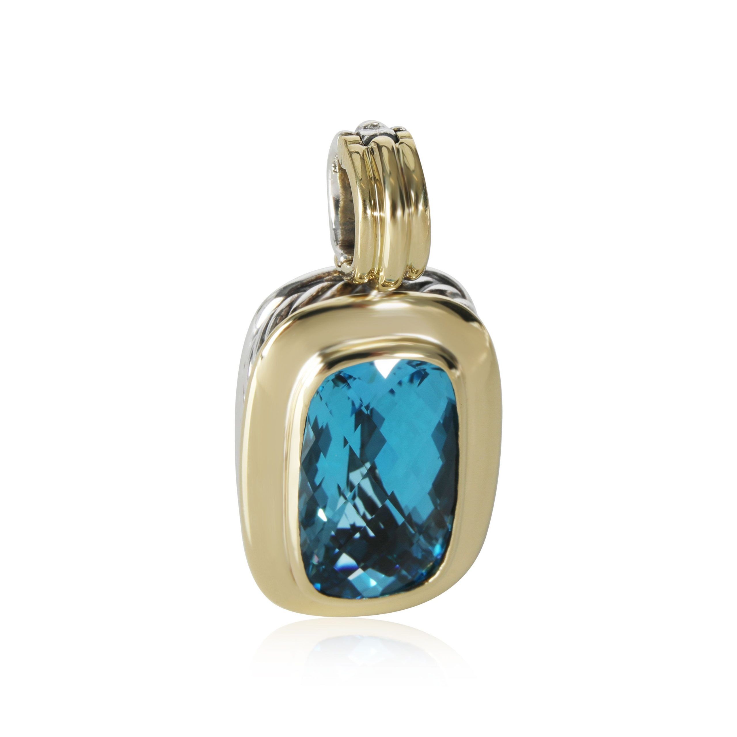 image of David Yurman Albion London Blue Topaz Pendant In 18K Gold & Sterling Silver, Women's