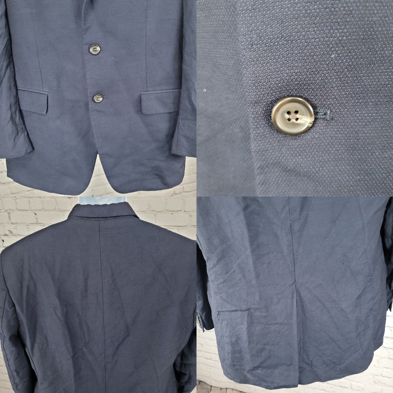Chaps Chaps Ralph Lauren Navy 100% Wool 2 Button Vented Notch Blazer Sport Coat 41S Size 42R - 8 Thumbnail