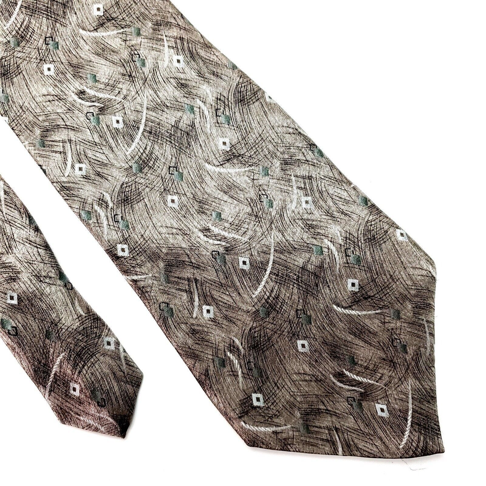 Pierre Cardin Pierre Cardin Silk Tie Beige Abstract Wide Size ONE SIZE - 1 Thumbnail