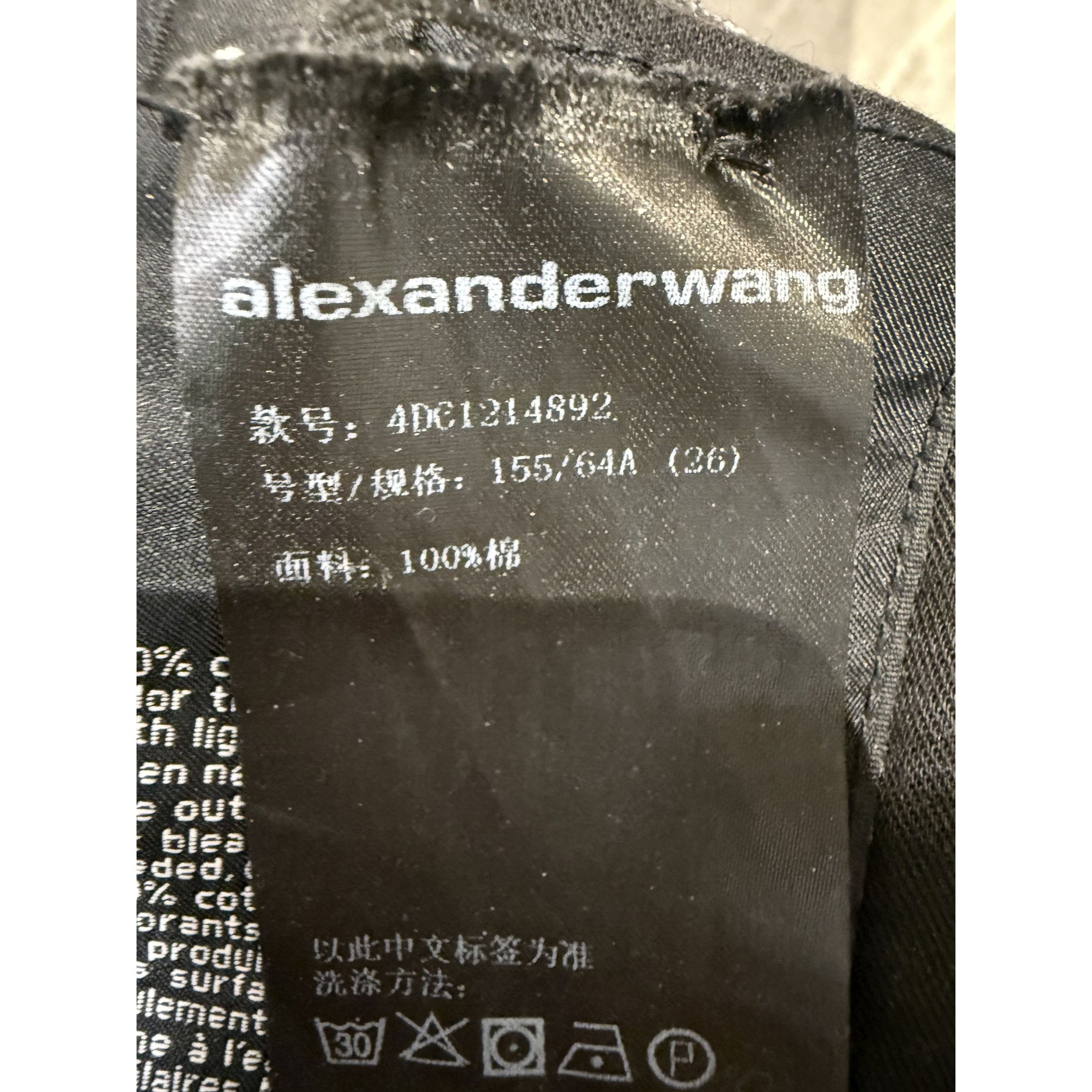 Alexander Wang Alexander Wang Black & White Logo Print Denim Jeans Straight Size 26" / US 2 / IT 38 - 8 Thumbnail