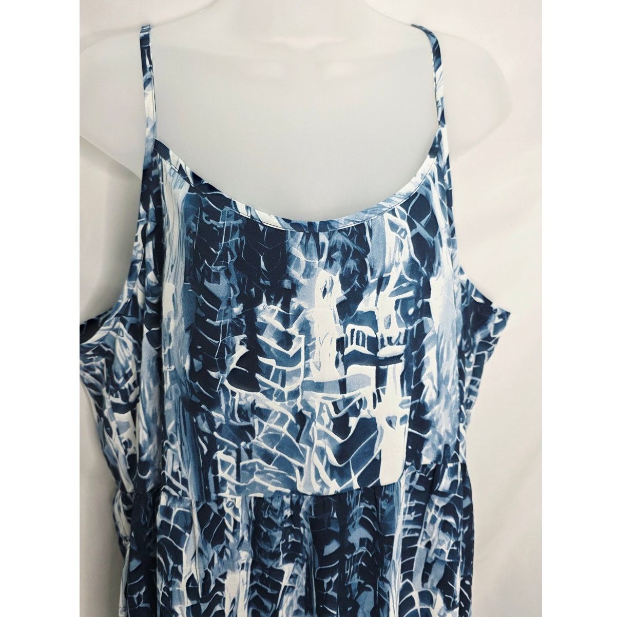 Other Pretty Gardens Boho Blue Tie Dye Casual Tank Maxi Dress Size XXL / US 16-18 / IT 52-54 - 3 Thumbnail