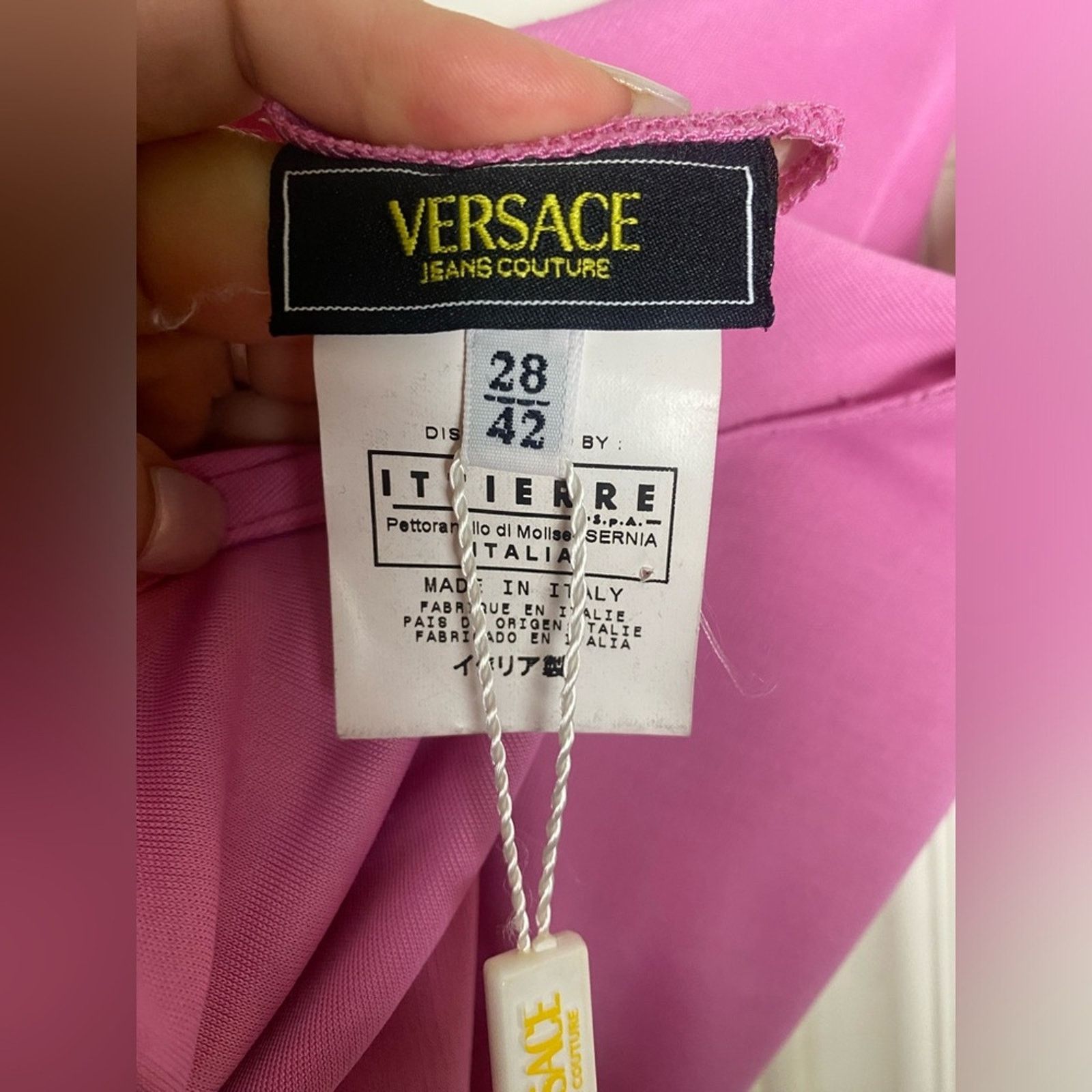 Versace Versace Jean Couture Pink Mini Flare Dress 42 Size S / US 4 / IT 40 - 4 Thumbnail