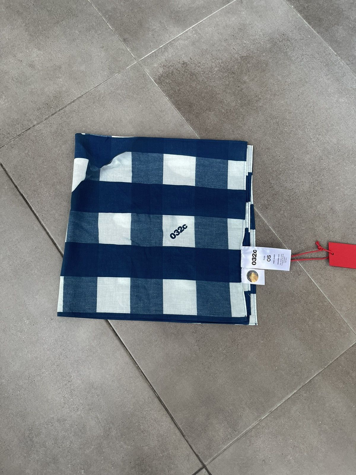 032c !DS! FW21 032C Checkered Logo Blue Bandana Handkerchief Size ONE SIZE - 2 Thumbnail