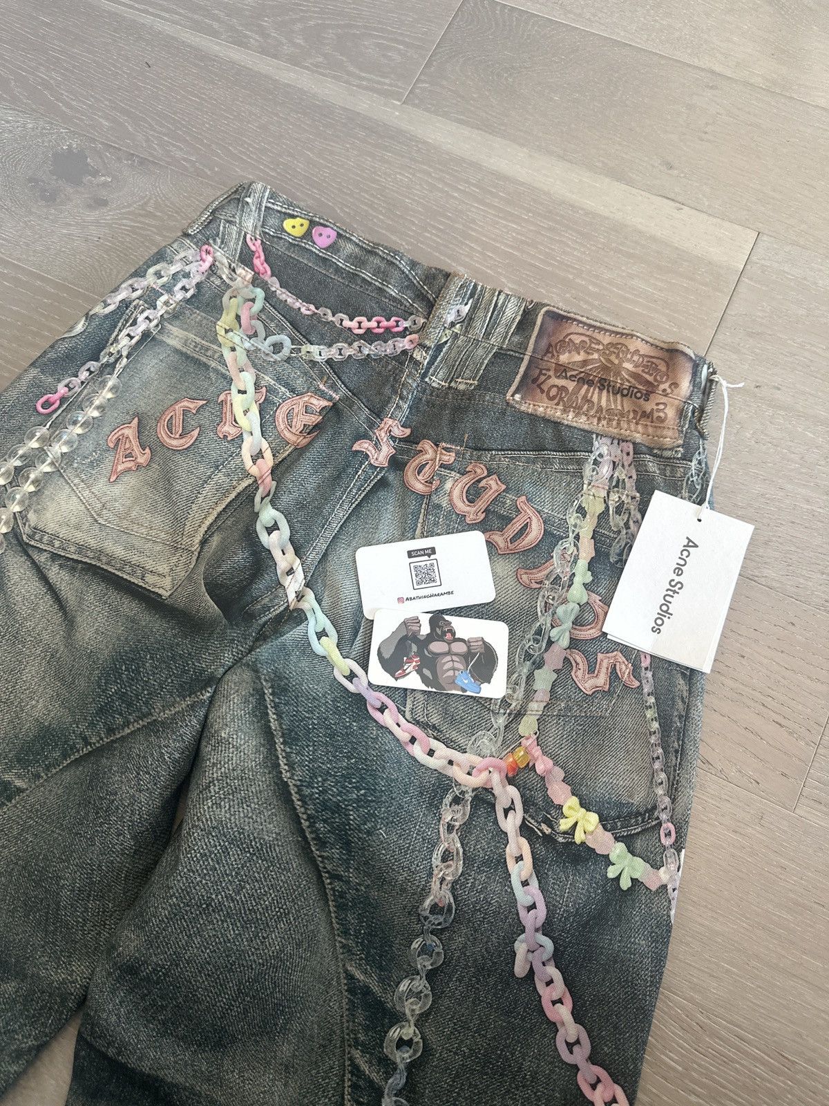 Acne Studios Acne Studios Keychain Print Baggy Fit Jeans - 1981M Size US 30 / EU 46 - 4 Thumbnail