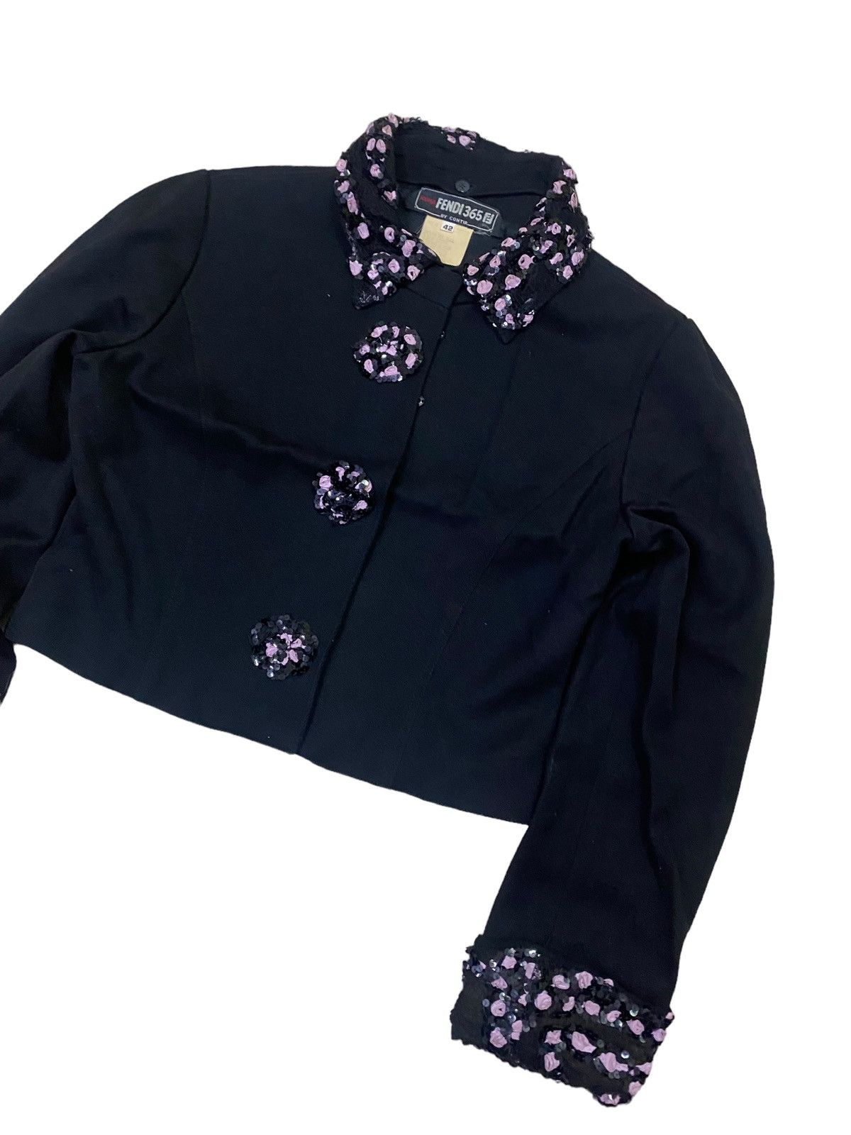 Fendi 💥Fendi 365 Black Cropped Jacket Size S / US 4 / IT 40 - 2 Thumbnail