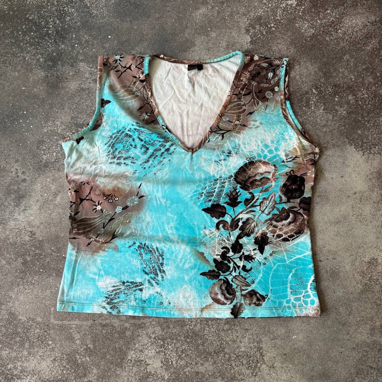 20471120 × Japanese Brand × Vintage Amazing Vintage Floral Tank Top (Jean Paul Gaultier style) Size L / US 10 / IT 46 - 1 Thumbnail