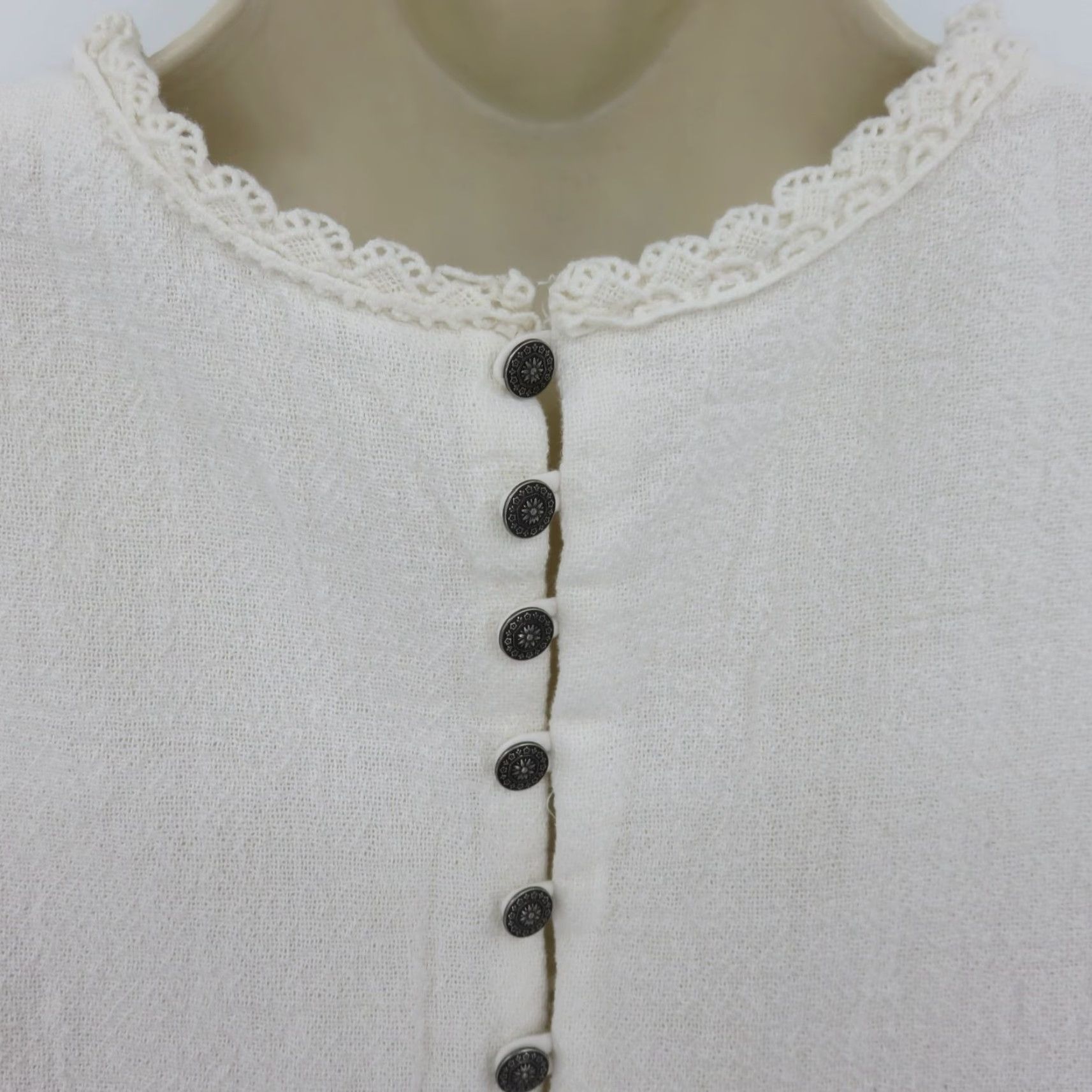 Free People Free People Women XS White Crochet Lace Button Sleeveless Mini Dress Size XS / US 0-2 / IT 36-38 - 6 Thumbnail