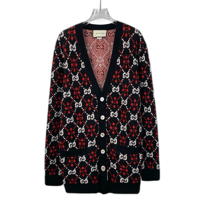 Gucci Gucci Black Red Logo Knit Long Sleeve Sweater Size US M / EU 48-50 / 2 - 1 Thumbnail