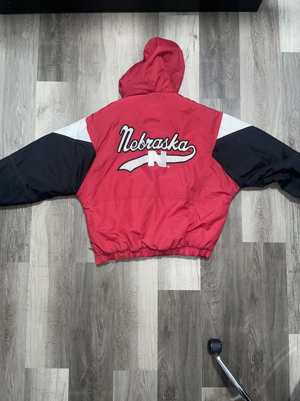 image of Nebraska Huskers Vintage 90's Jacket in Black Red White, Men's (Size Large)