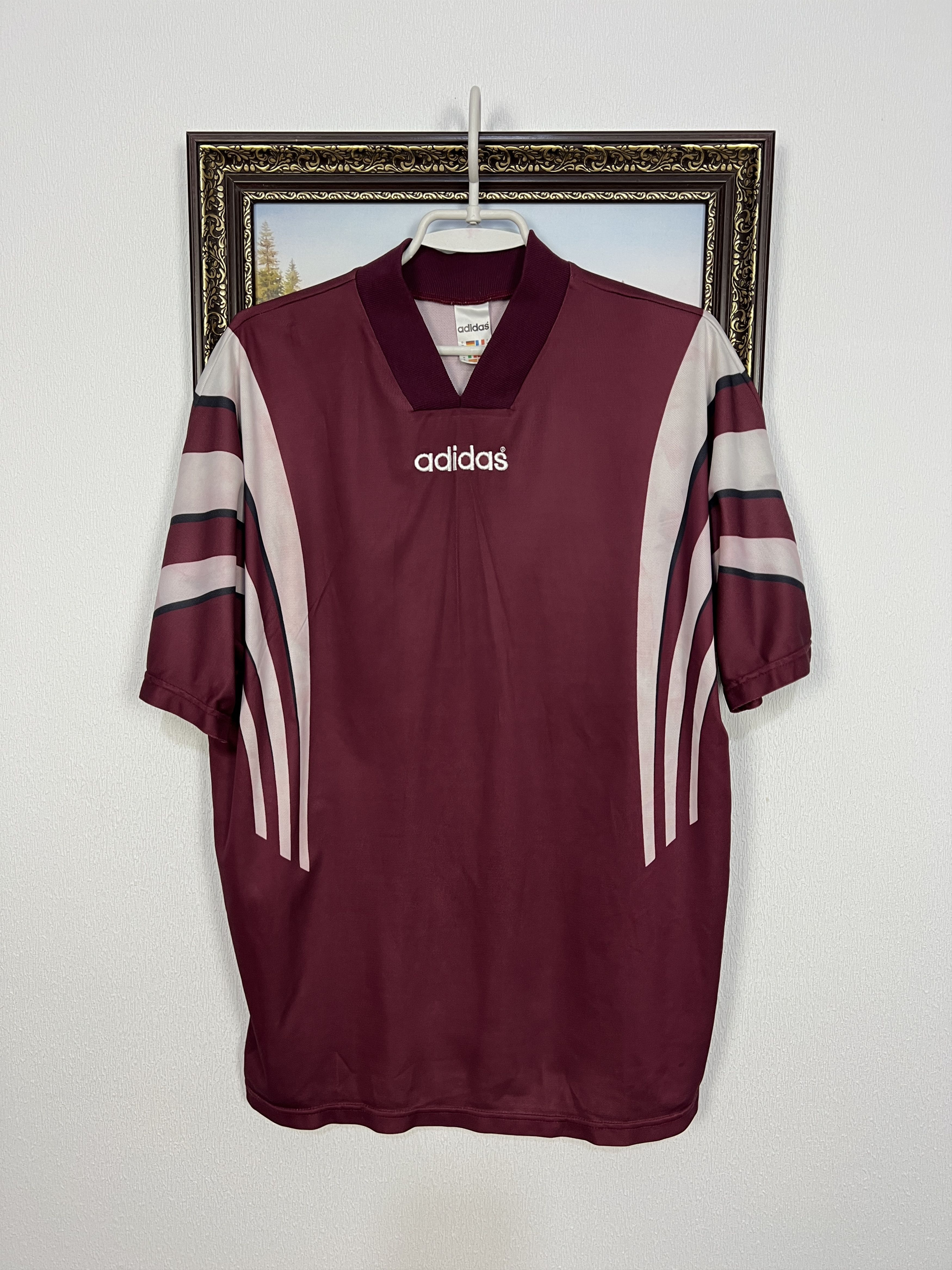 Adidas Vintage 90's Adidas Template Burgundy Football Shirt Soccer Size US M / EU 48-50 / 2 - 1 Thumbnail