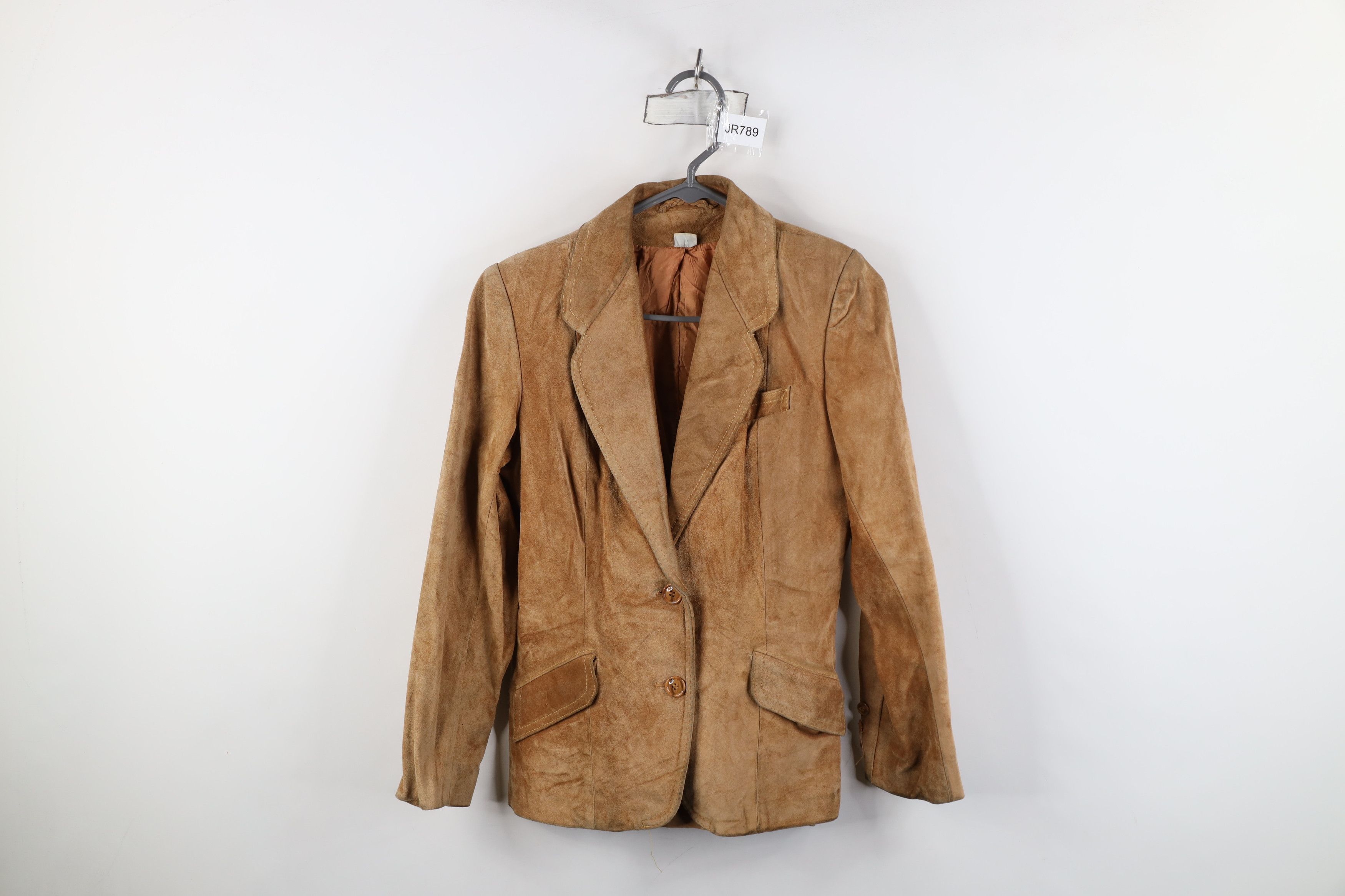 Vintage Vintage 70s 80s Streetwear Suede Leather Blazer Jacket Brown Size L / US 10 / IT 46 - 1 Thumbnail
