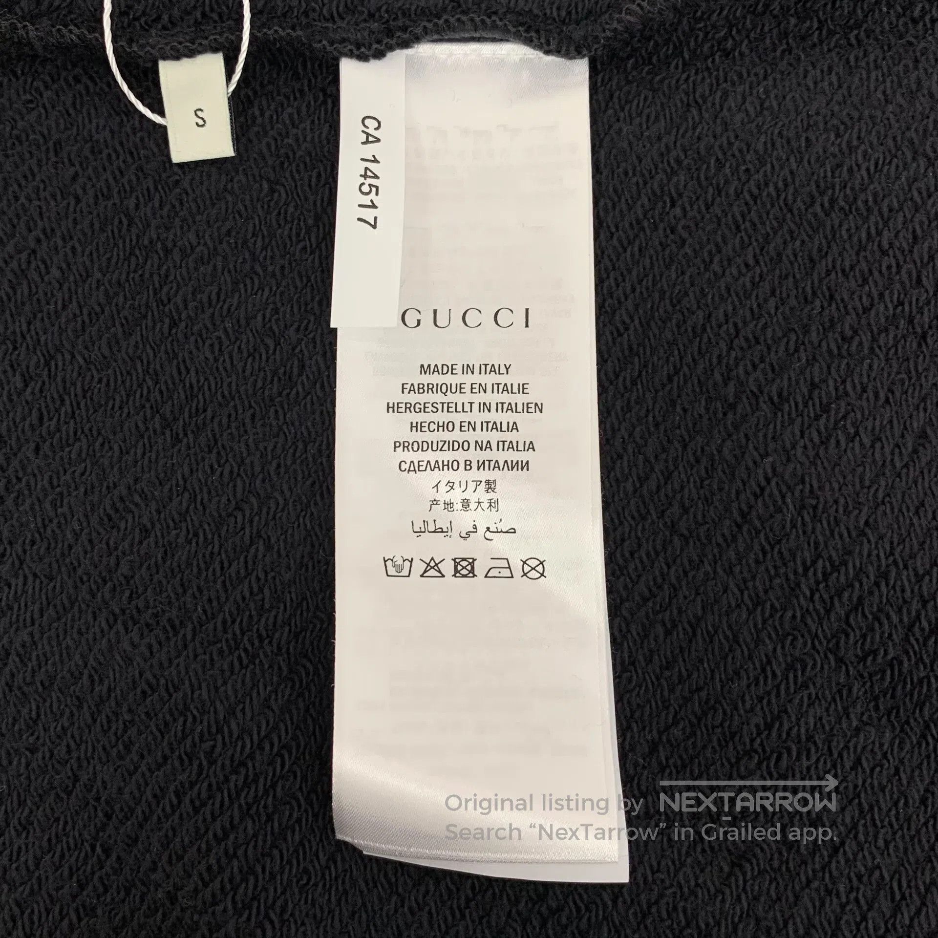 Gucci Guicci Black Logo Letter Printed Cotton Round Neck Long Sl Size US S / EU 44-46 / 1 - 8 Thumbnail