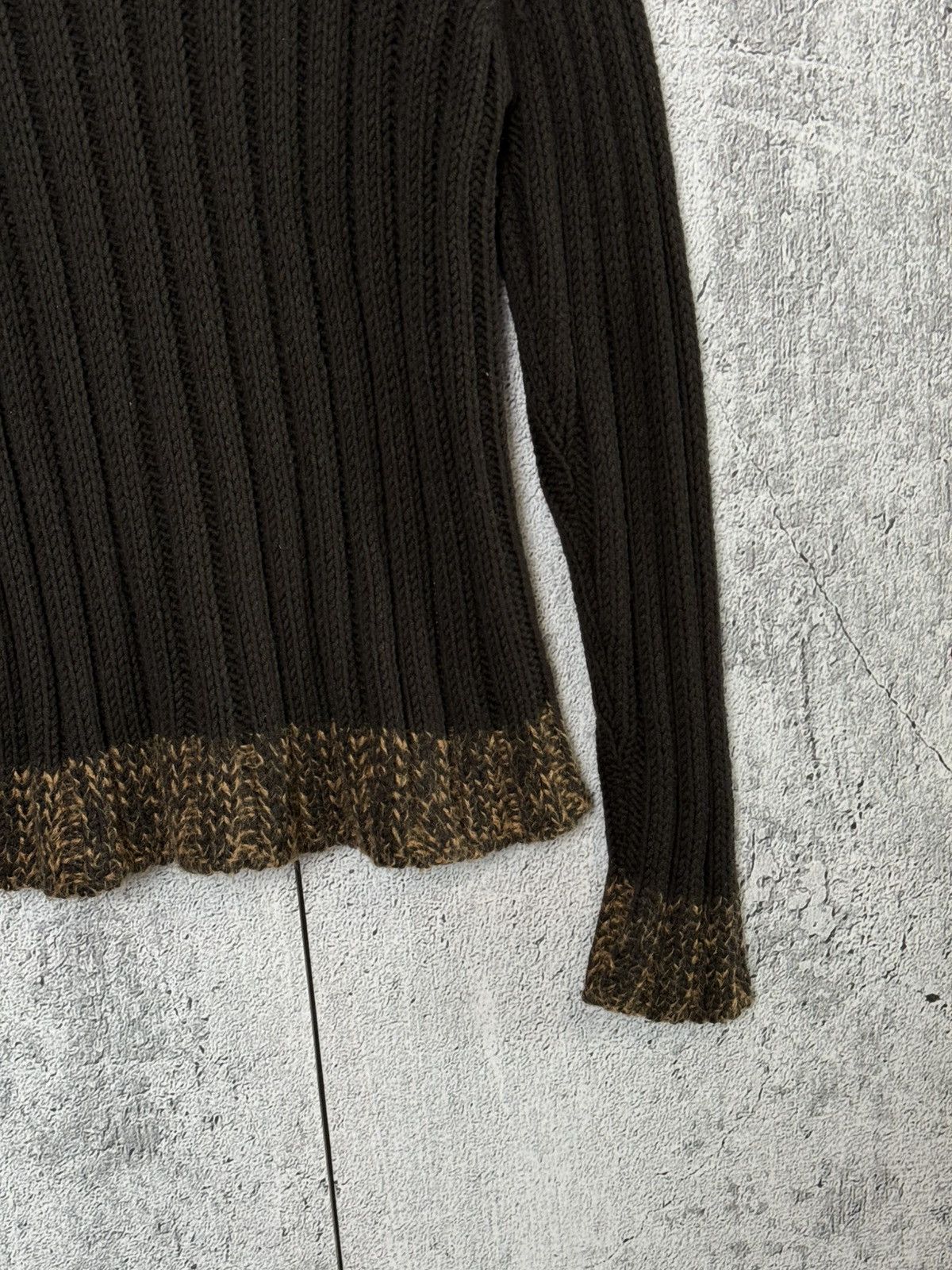 Dolce & Gabbana Vintage Dolce & Gabbana Ribbed Wool Sweater D&G Leather Logo Size M / US 6-8 / IT 42-44 - 5 Thumbnail