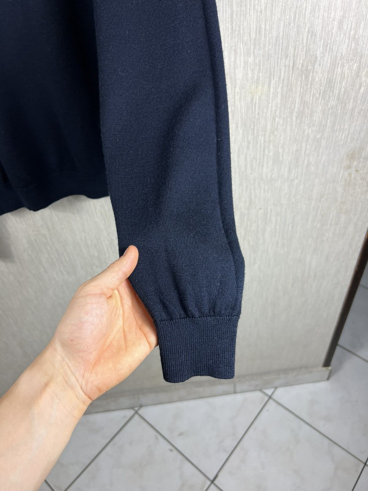 Sandro Archive Sandro Paris merino wool zipper neck sweater navy Size US L / EU 52-54 / 3 - 14 Thumbnail