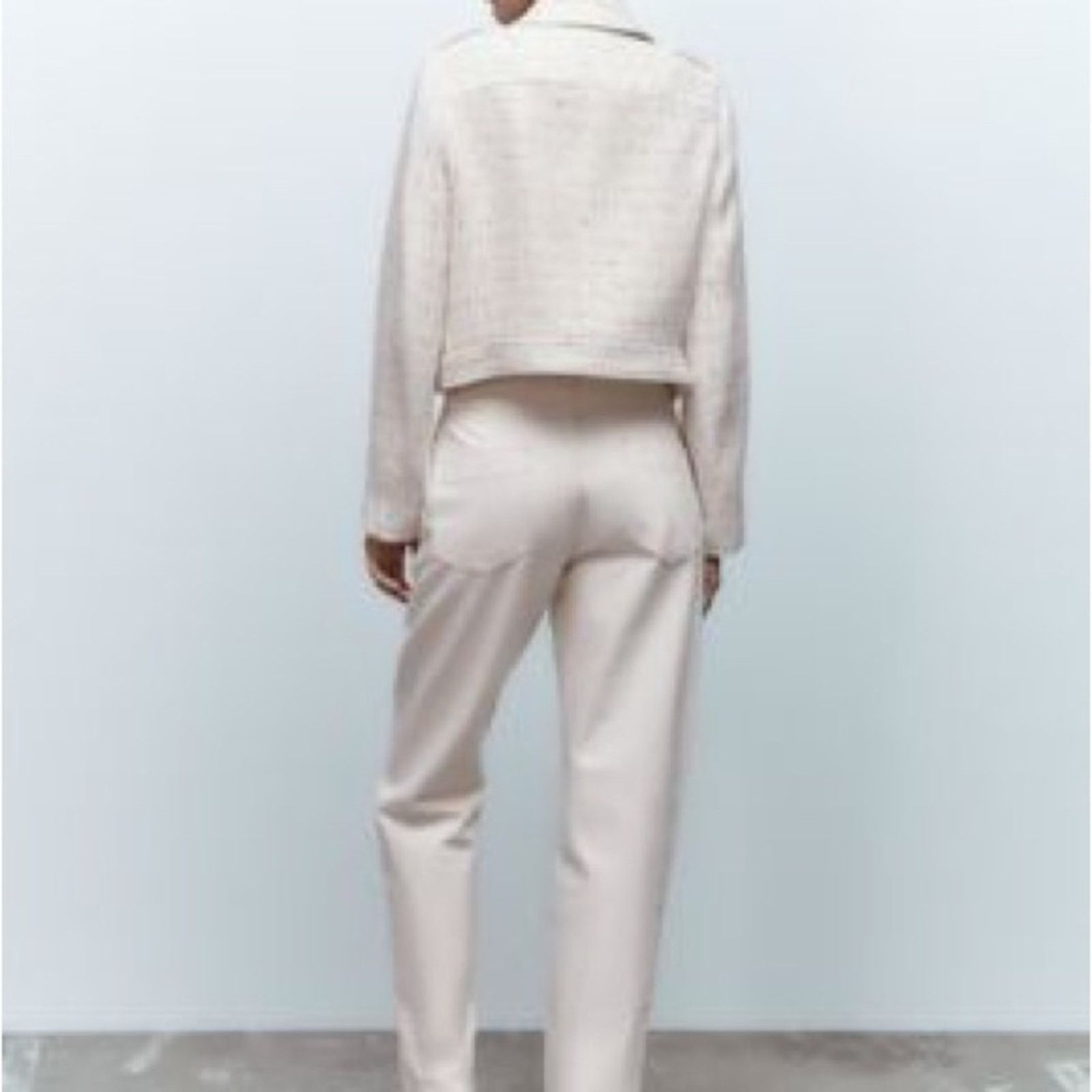 Zara ZARA ZIPPERED TEXTURED JACKET ECRU Size XL / US 12-14 / IT 48-50 - 4 Thumbnail