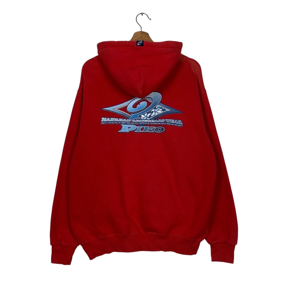 Japanese Brand Piko Hawaian Red Pullover Hoodie Size US L / EU 52-54 / 3 - 7 Thumbnail