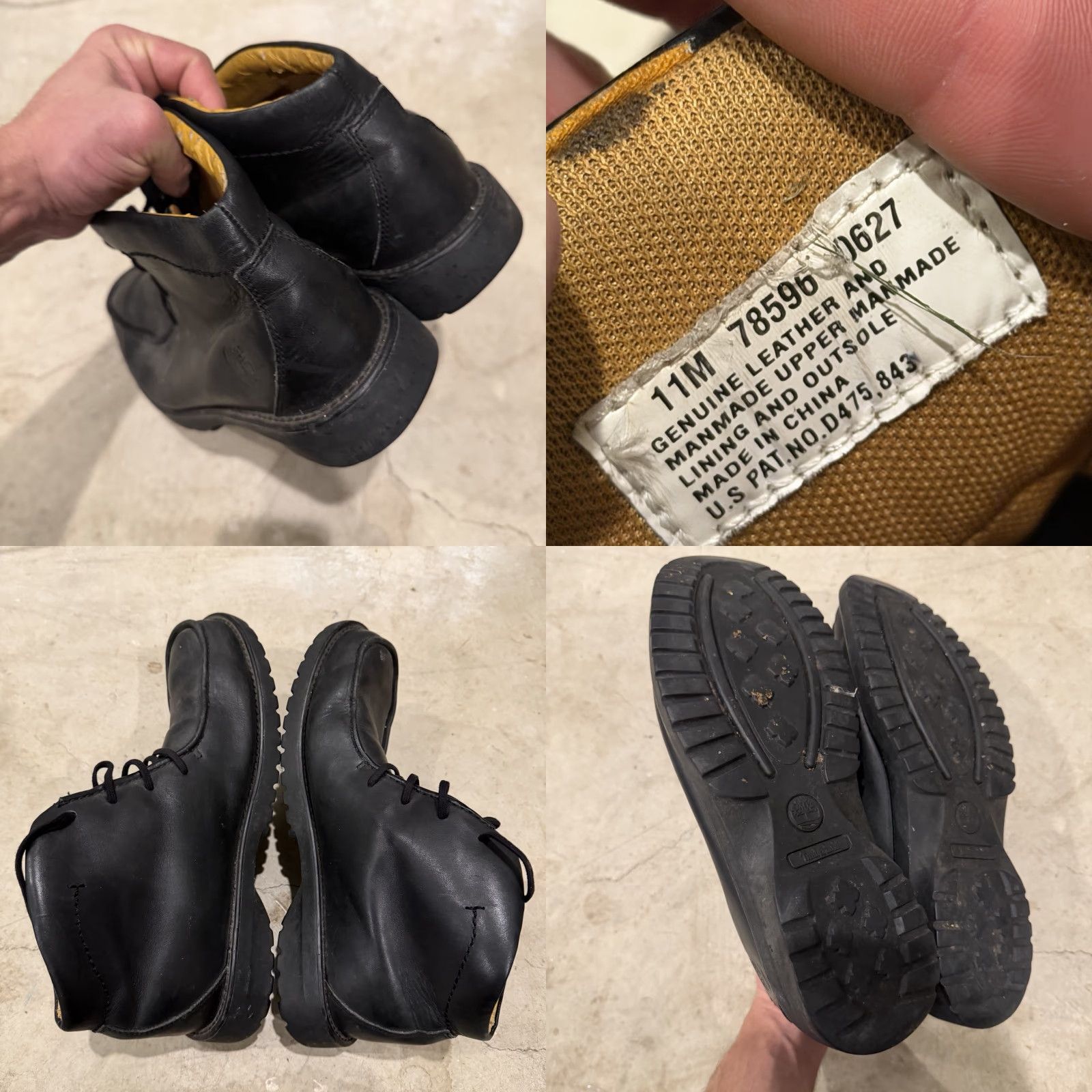 Timberland Timberland Boots Chukka Leather Black Mens 11 M Shoes Hiking Walking Mid Top Sneaker, Boot Company Vintage No Mens Size US 11 / EU 44 - 8 Thumbnail