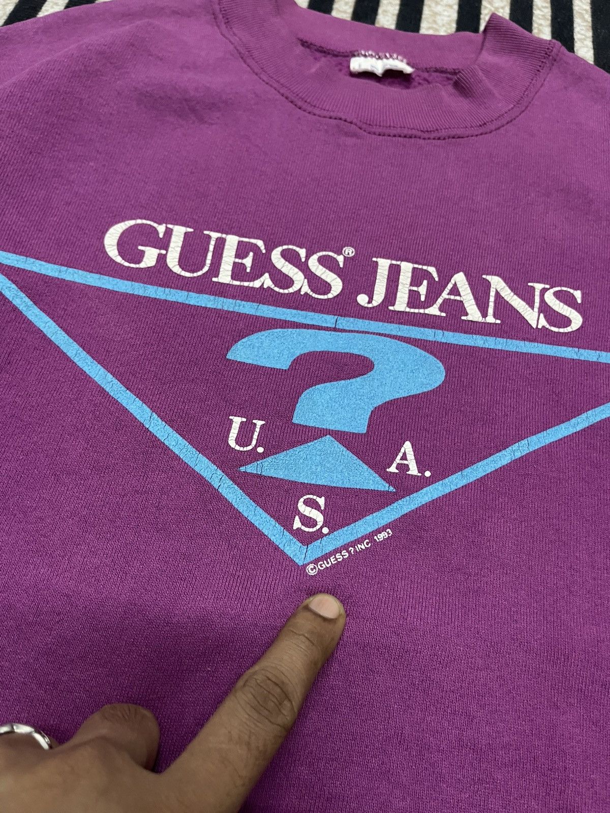Guess VINTAGE 1993 GUESS BIG LOGO SWEATSHIRT Size US L / EU 52-54 / 3 - 6 Thumbnail