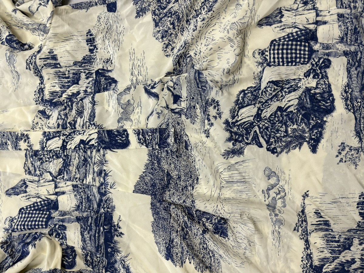 Chloe Arhival Chloé White & Blue Silk Toile Print Dress France 40 Size M / US 6-8 / IT 42-44 - 8 Thumbnail