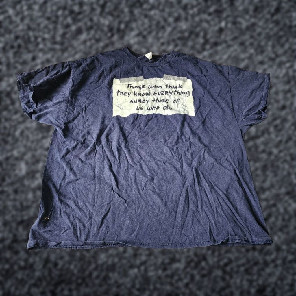Gildan Mens 3XL Navy Gildan T-Shirt Shirt Adults 3XL Funny Those Who Think They Know Everything Mens Size US XXL / EU 58 / 5 - 1 Thumbnail