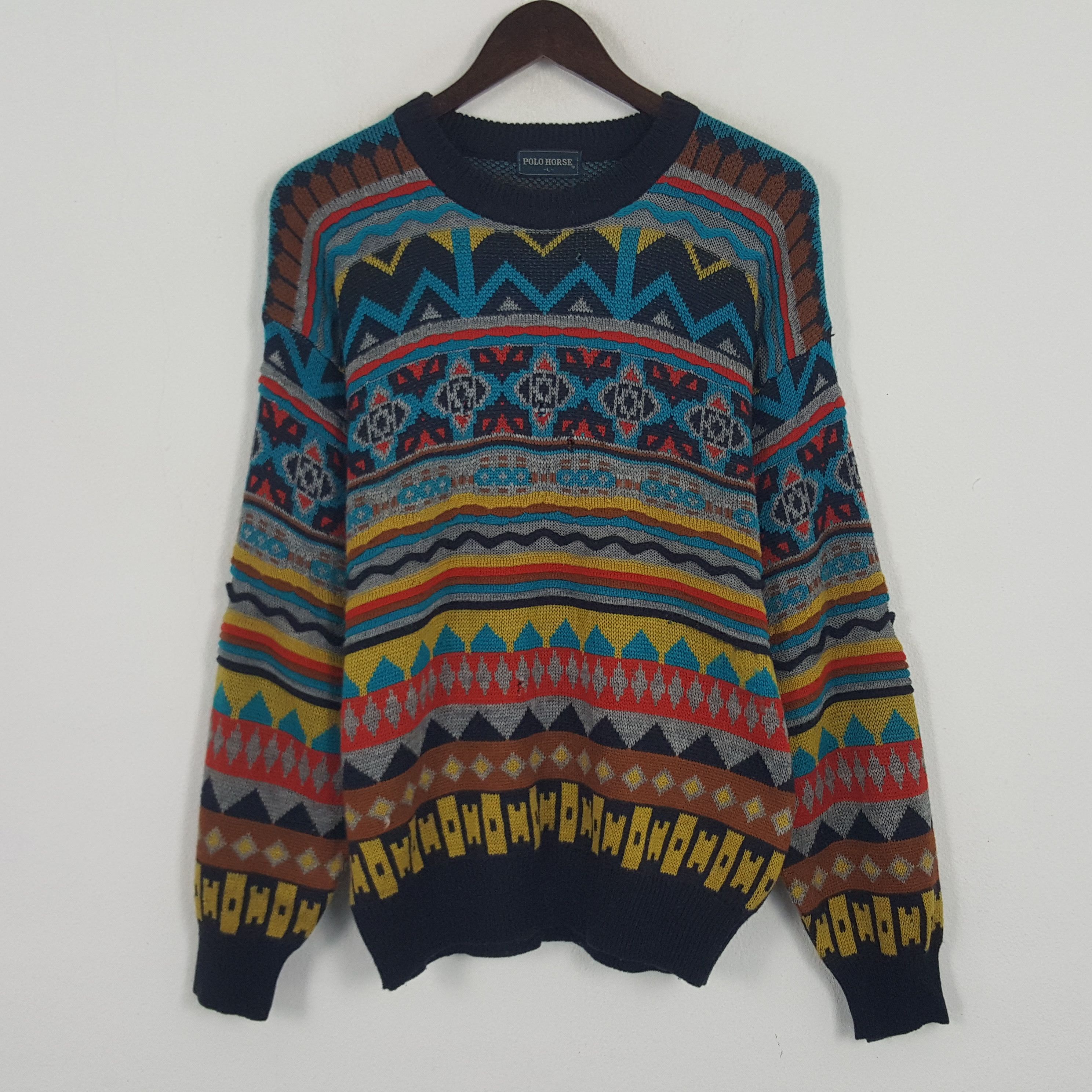 Designer × Vintage Vintage Polo Horse Knitwear Sweatshirt Size US M / EU 48-50 / 2 - 1 Thumbnail
