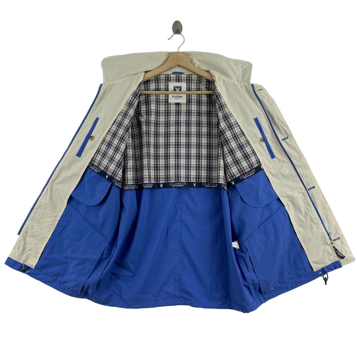 Playboy × Vintage Vintage PLAYBOY SPORT Embroidered Logo Blue Coach Jacket Size US L / EU 52-54 / 3 - 5 Thumbnail