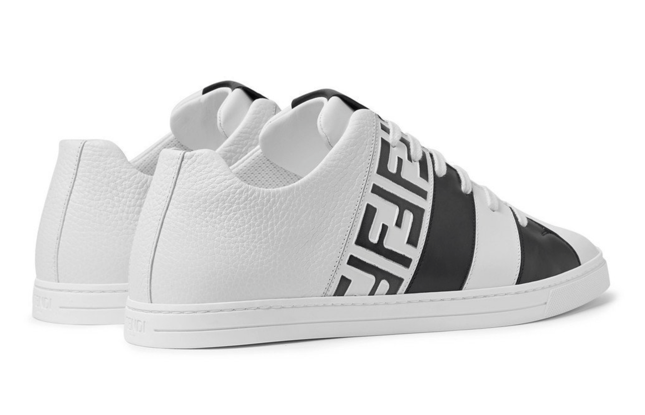 Fendi Fendi Black Leather FF Logo Low Trainer Sneaker UK 9 US 10 Size US 10 / EU 43 - 14 Thumbnail