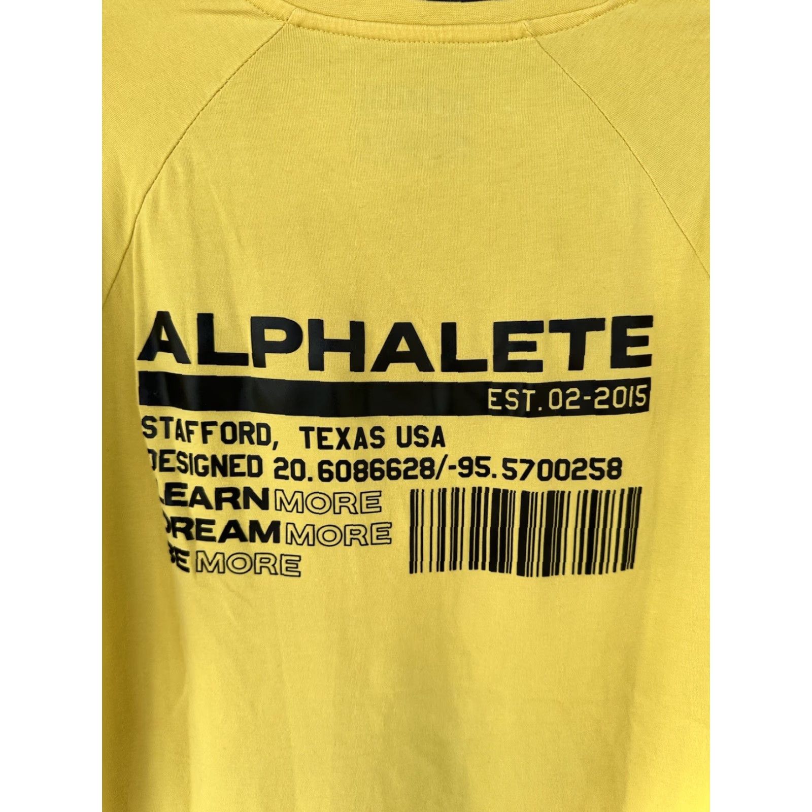 Vintage VINTAGE Alphalete T-Shirt Men M Yellow Short Sleeve Crew Neck Back Barcode Graphic Medium Mens Size US M / EU 48-50 / 2 - 4 Thumbnail