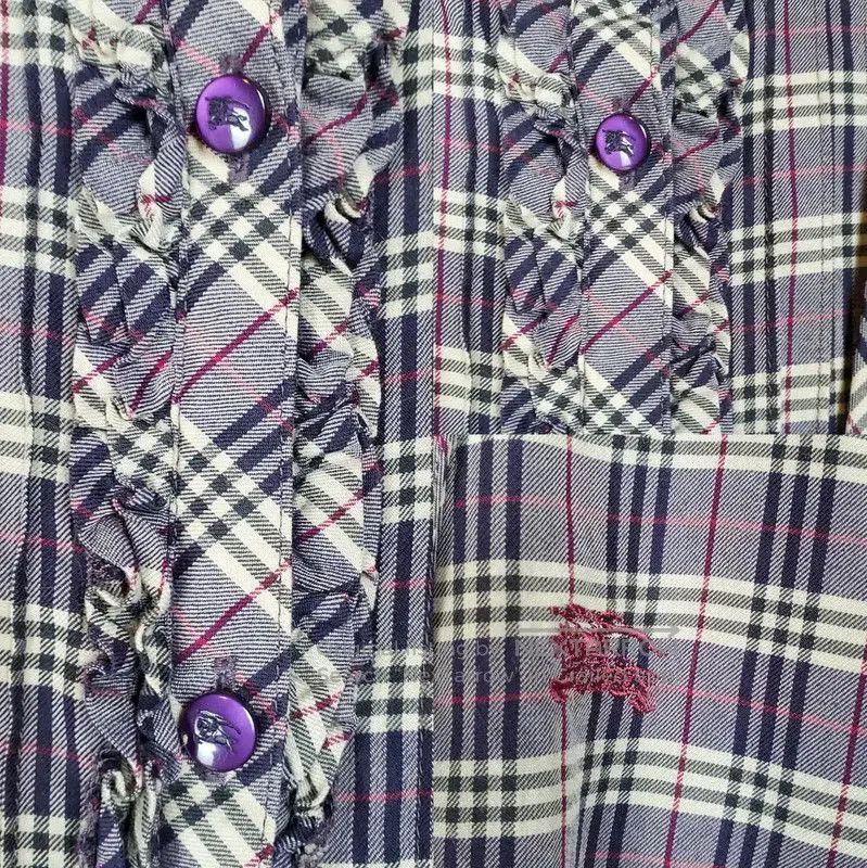 Burberry Burberry Purple Cotton Blend Embroidered Logo Shirt. Size S / US 4 / IT 40 - 5 Thumbnail