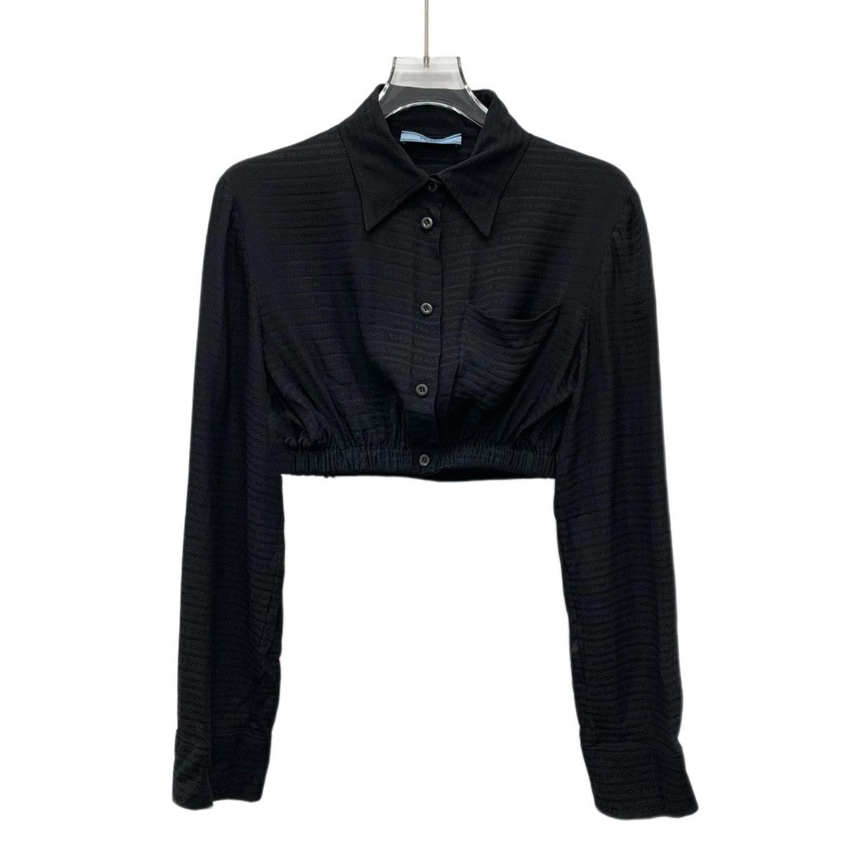 Prada Prada All Over Logo Print Silk Long Sleeve Shirt K26WX Size M / US 6-8 / IT 42-44 - 1 Thumbnail