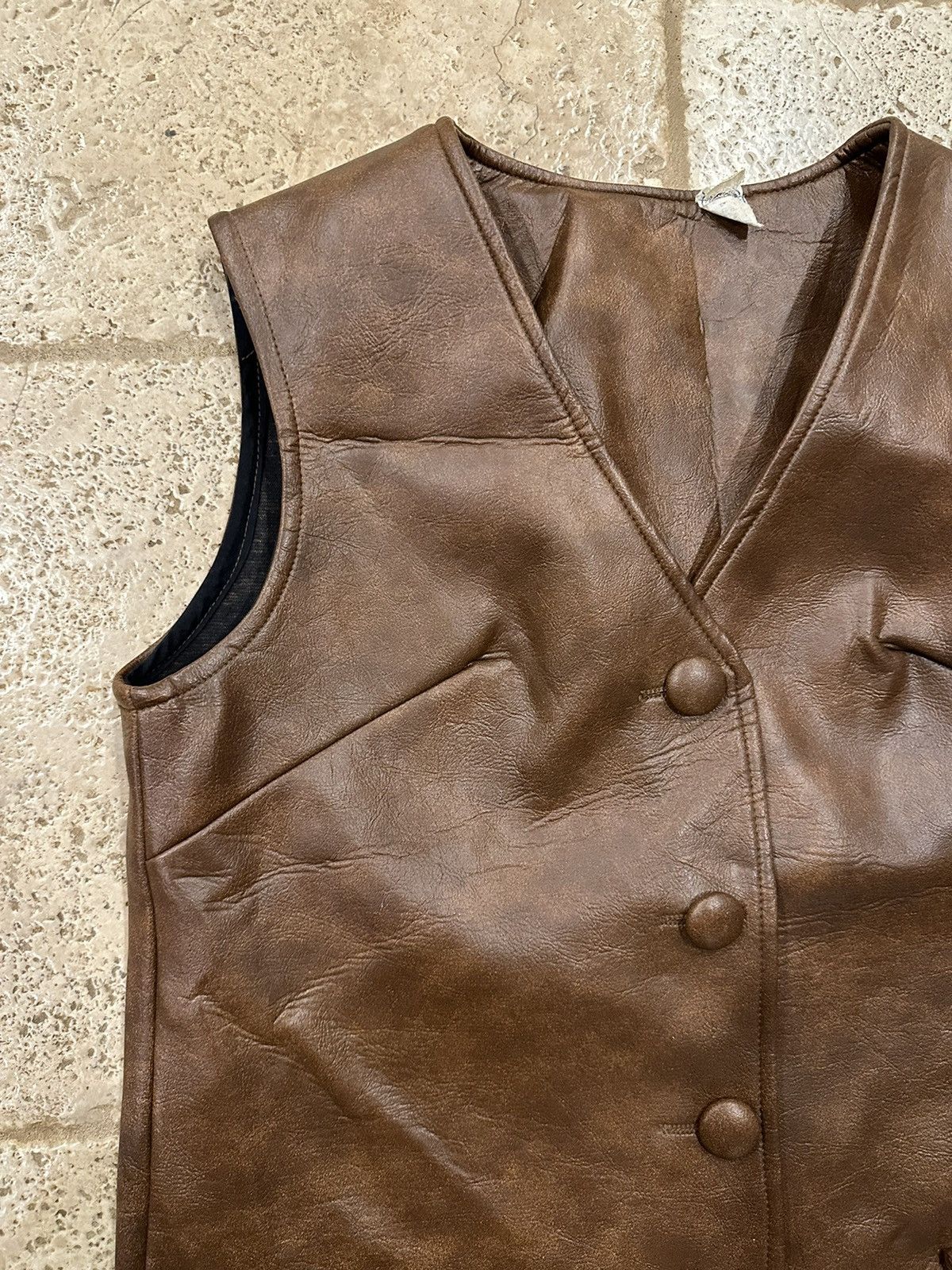 Vintage Vintage Union Made Brown Leather Vest Size M / US 6-8 / IT 42-44 - 6 Thumbnail