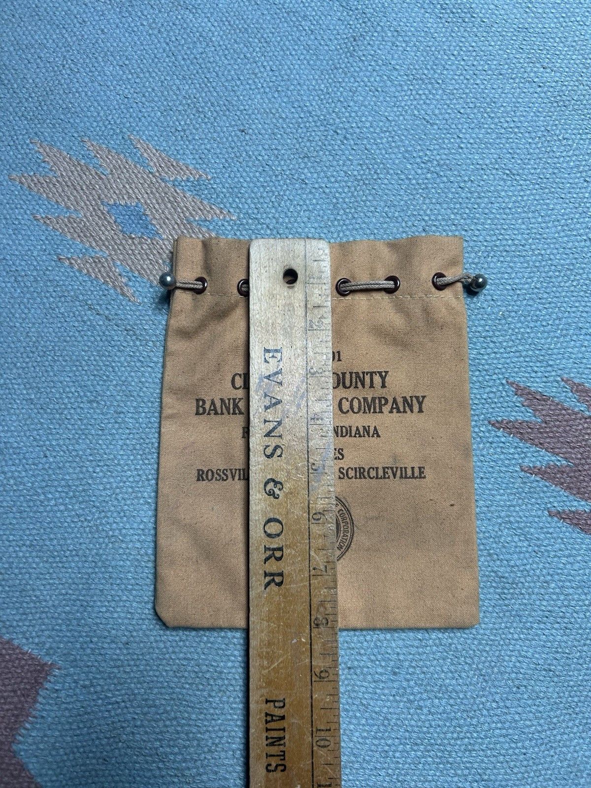 Vintage Vtg Clinton County canvas bank bag Frankfort Indiana Bag Co Size ONE SIZE - 7 Thumbnail