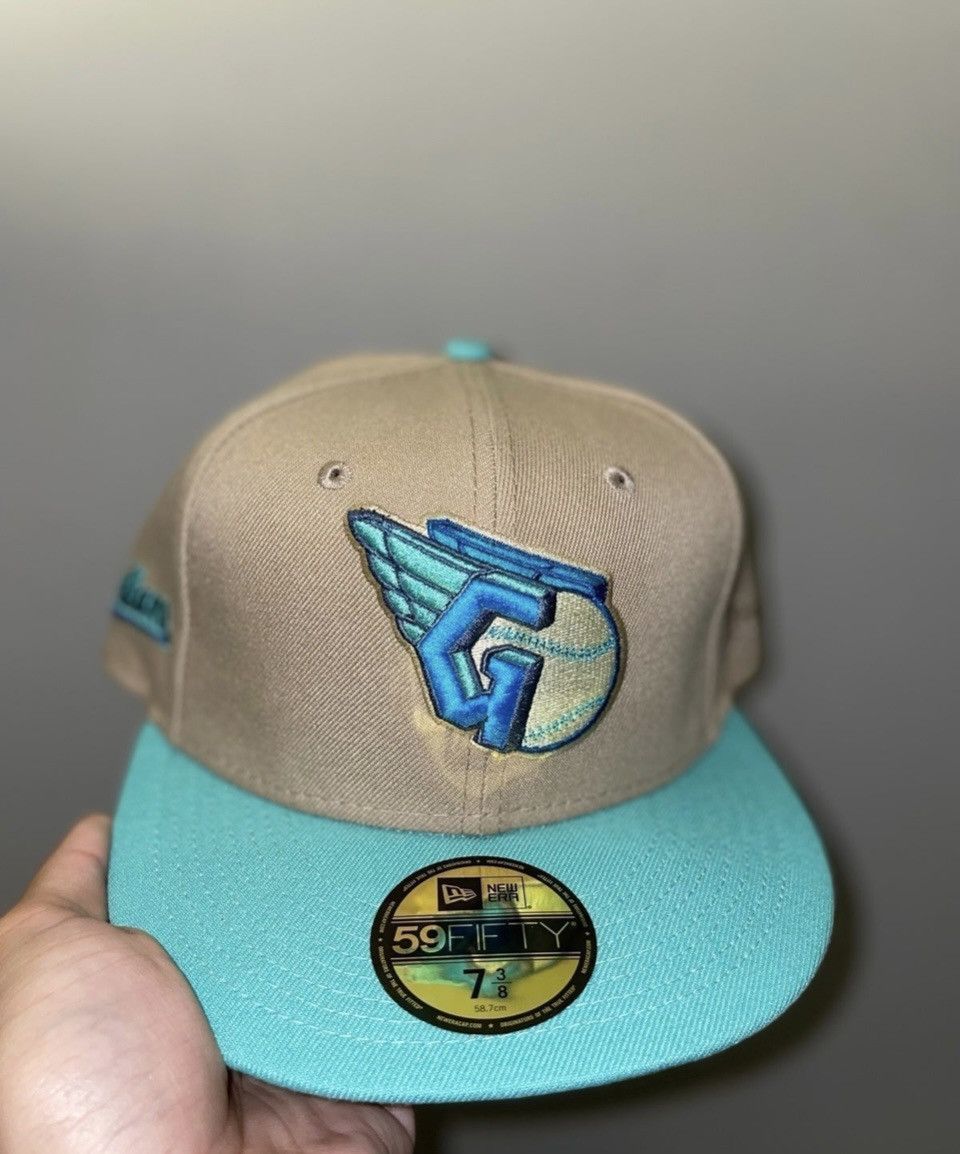image of Hat Club x Myfitteds Exclusive New Era “The Grim Grotto” Cleveland Gl in Teal, Men's