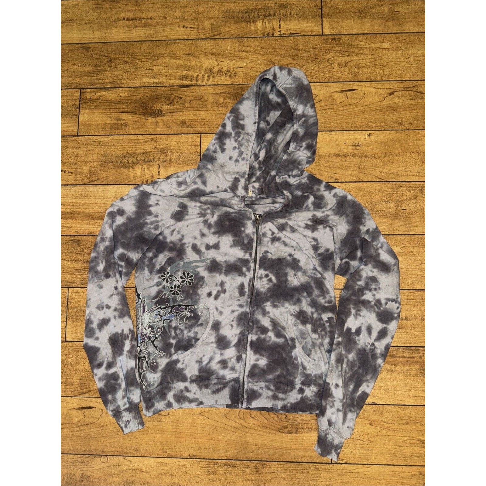 Japanese Brand × Vintage One World Full Zip Hoodie Black Medium Y2K Gothic Size US M / EU 48-50 / 2 - 1 Thumbnail