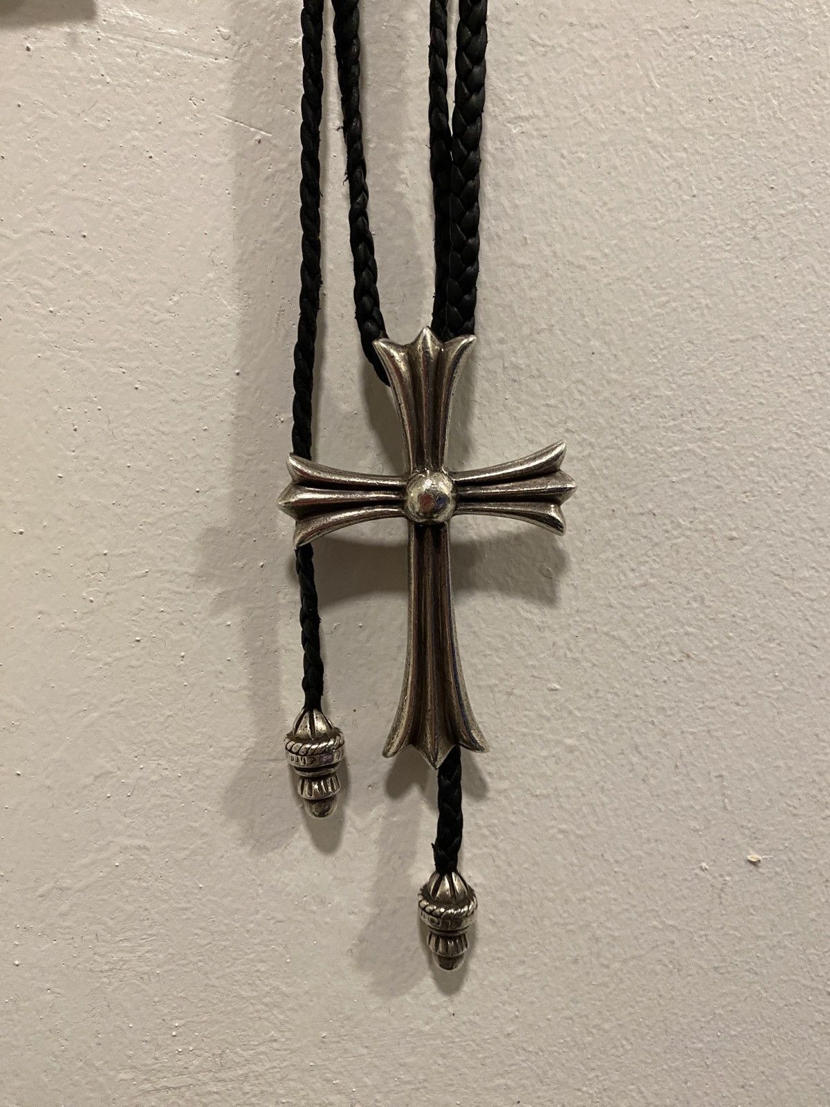 Chrome Hearts Chrome Hearts Leather Rope Big Cross Necklace Size ONE SIZE - 1 Thumbnail