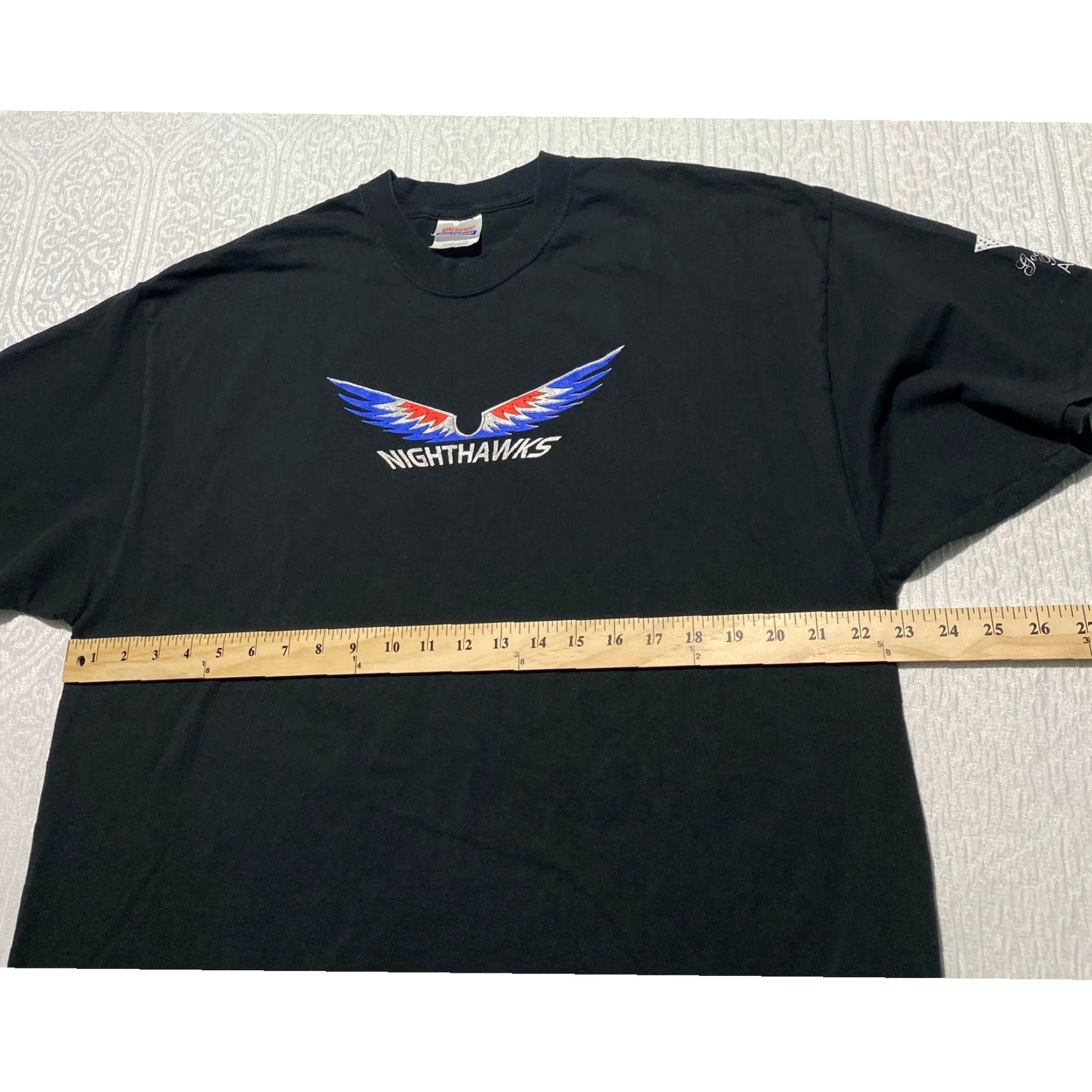 Hanes VINTAGE Hanes Heavyweight T-Shirt Fort Sill OK 2nd Platoon Nighthawks Military Black XL Crew Neck Short Sleeve Graphic Print Double-Sided USA Size US XL / EU 56 / 4 - 6 Thumbnail
