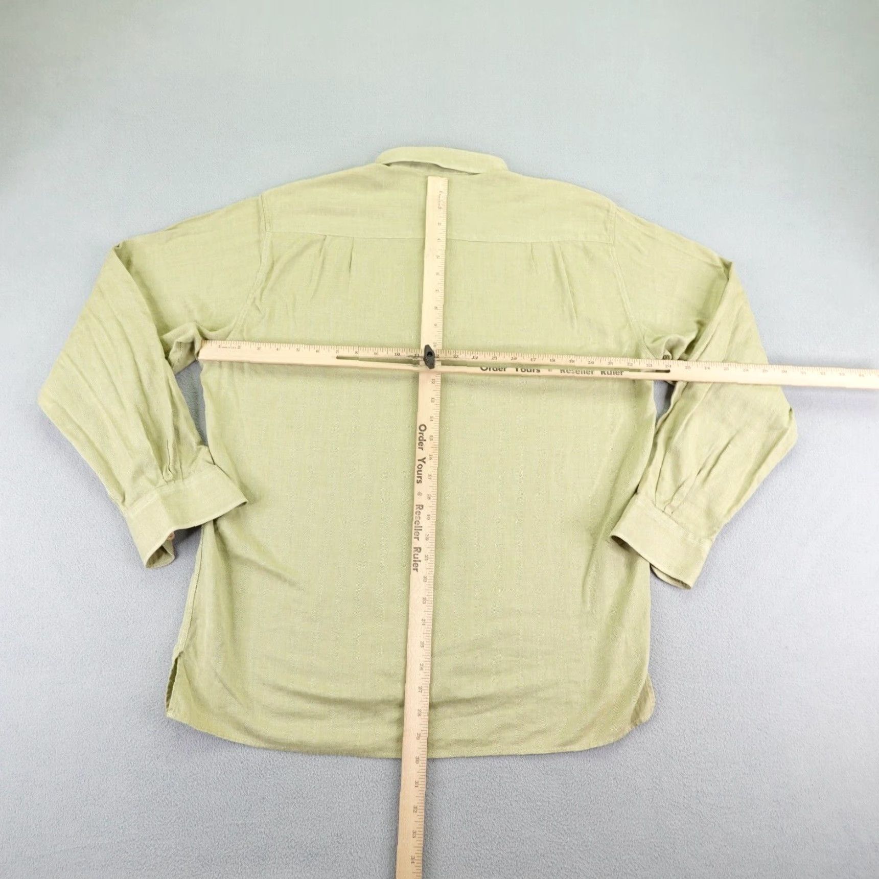 Ermenegildo Zegna VINTAGE Ermenegildo Zegna Shirt Men Large Beige Herringbone Twill Button-Up Long Sleeve Size US L / EU 52-54 / 3 - 6 Thumbnail