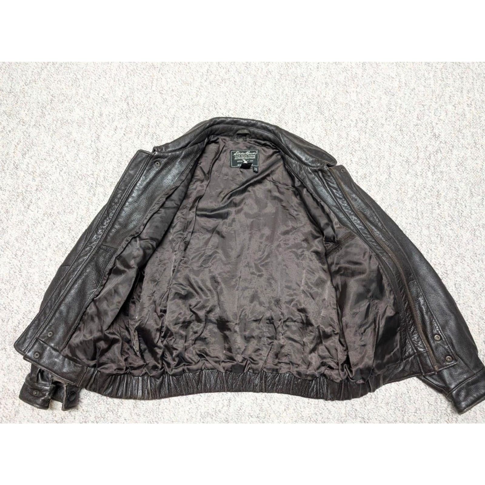 Eddie Bauer VINTAGE Eddie Bauer Leather Jacket Bomber Men M brown 42-44 1990s biker motorcycle casual Size US M / EU 48-50 / 2 - 3 Thumbnail