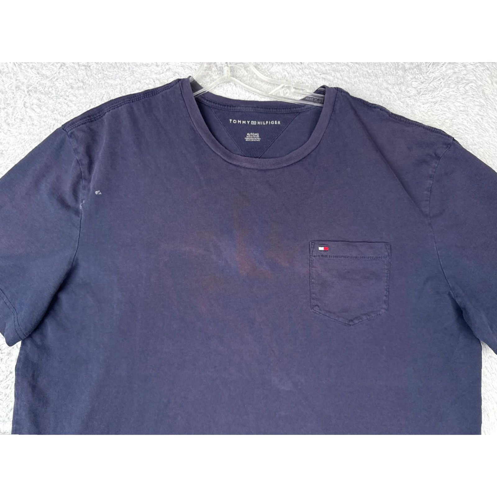 Tommy Hilfiger Tommy Hilfiger Shirt Adult XL Blue Cotton Short Sleeve Crew Neck Logo Mens Size US XL / EU 56 / 4 - 4 Thumbnail