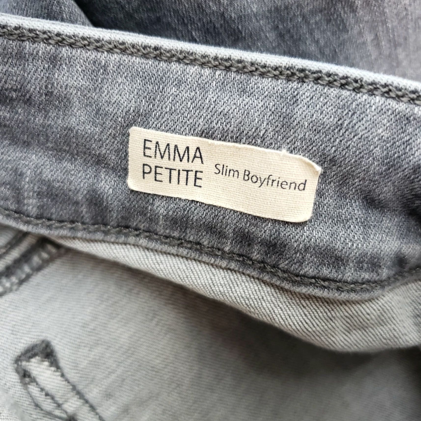 Mavi Mavi Womens Emma Slim Boyfriend Jeans Size 32P Gray Lightly Distressed Mid Rise Jeans Feminine Womens Size 24" / US 00 / IT 34 - 7 Thumbnail