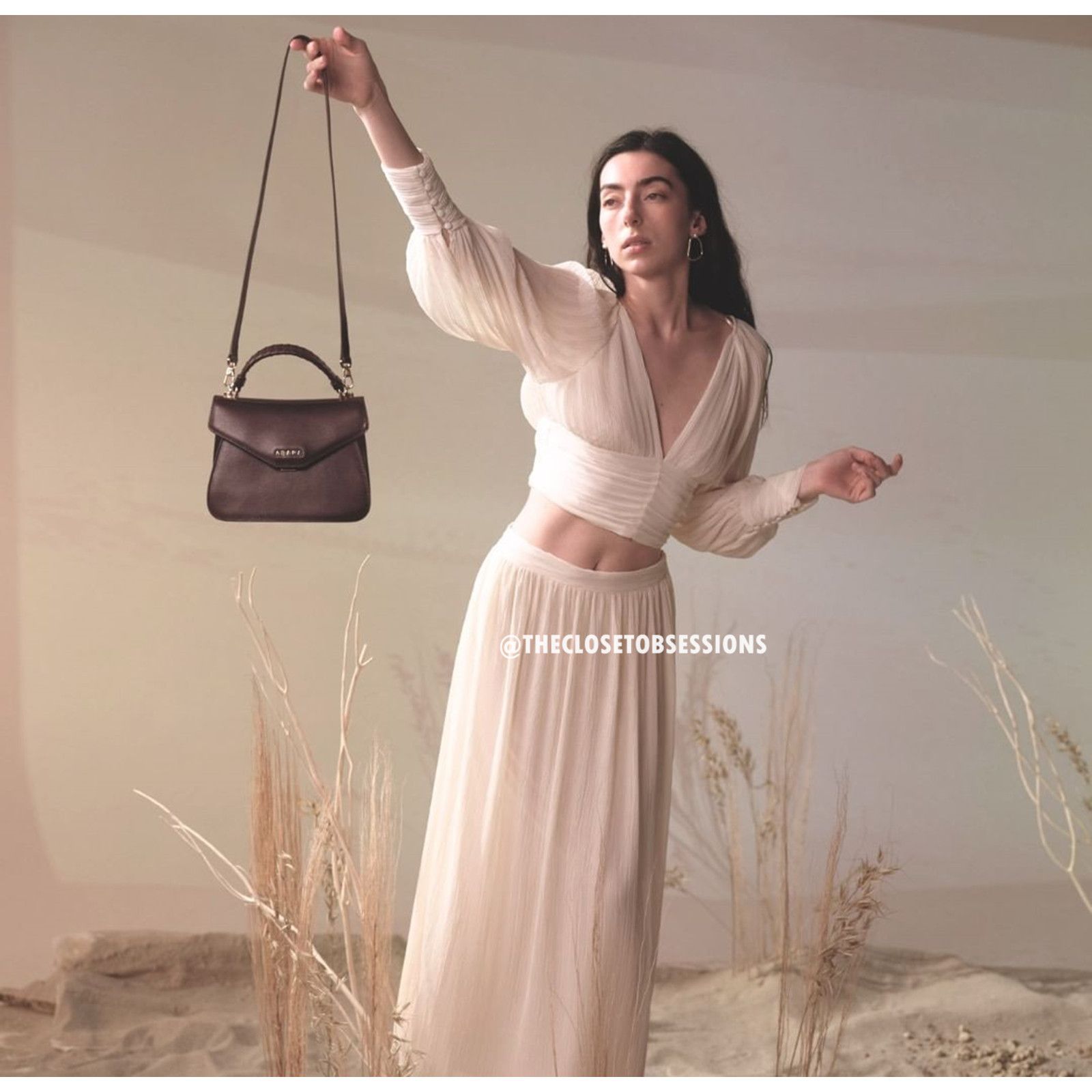 Zara RARE!!! ZARA Co-Ord Set V-Neck Top + Flowy Maxi Skirt NWT Size L / US 10 / IT 46 - 21 Thumbnail