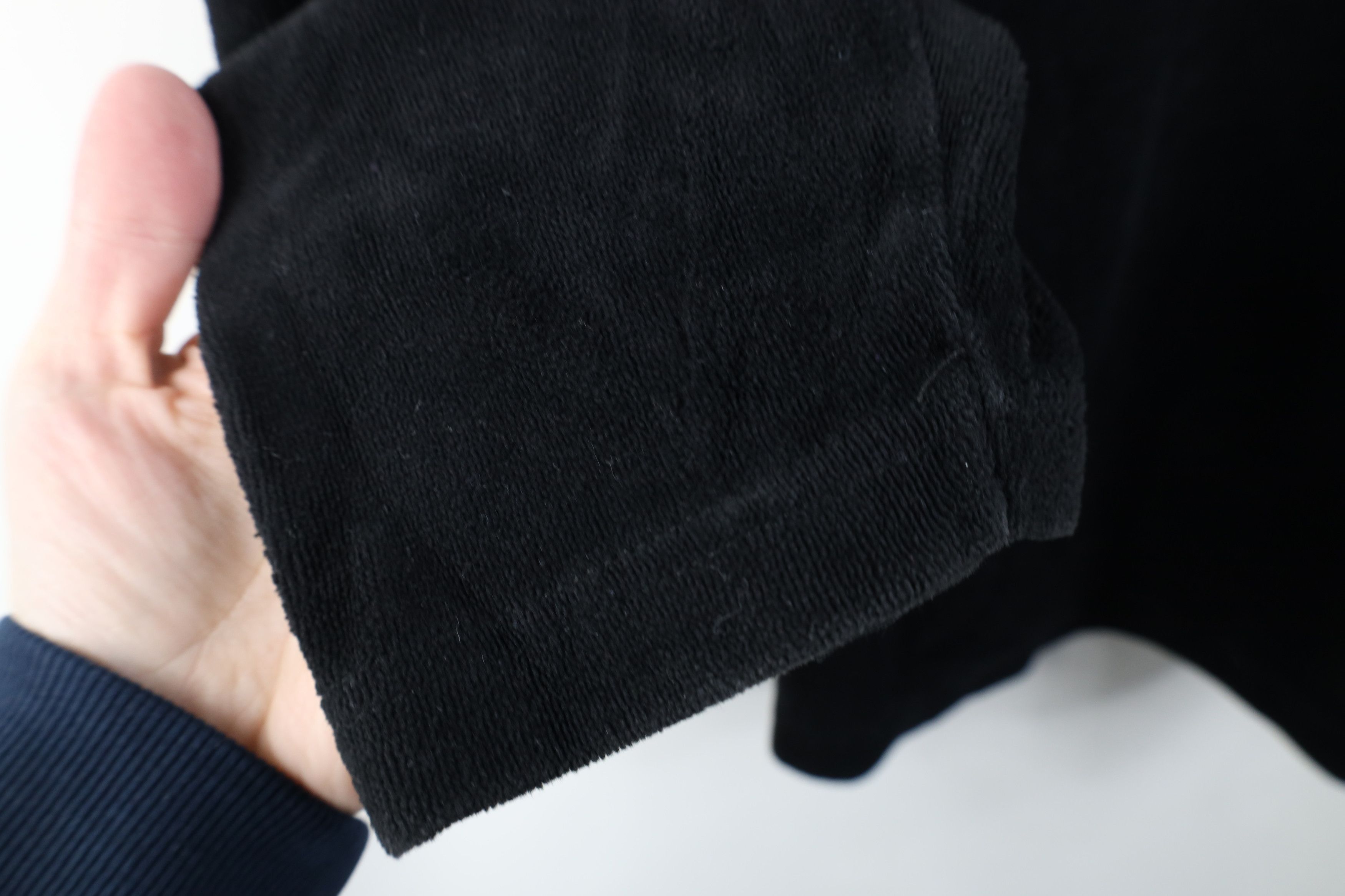 Vintage Vintage 70s Streetwear Blank Velour Long Sleeve Polo Black Size M / US 6-8 / IT 42-44 - 8 Thumbnail